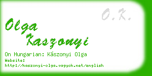 olga kaszonyi business card